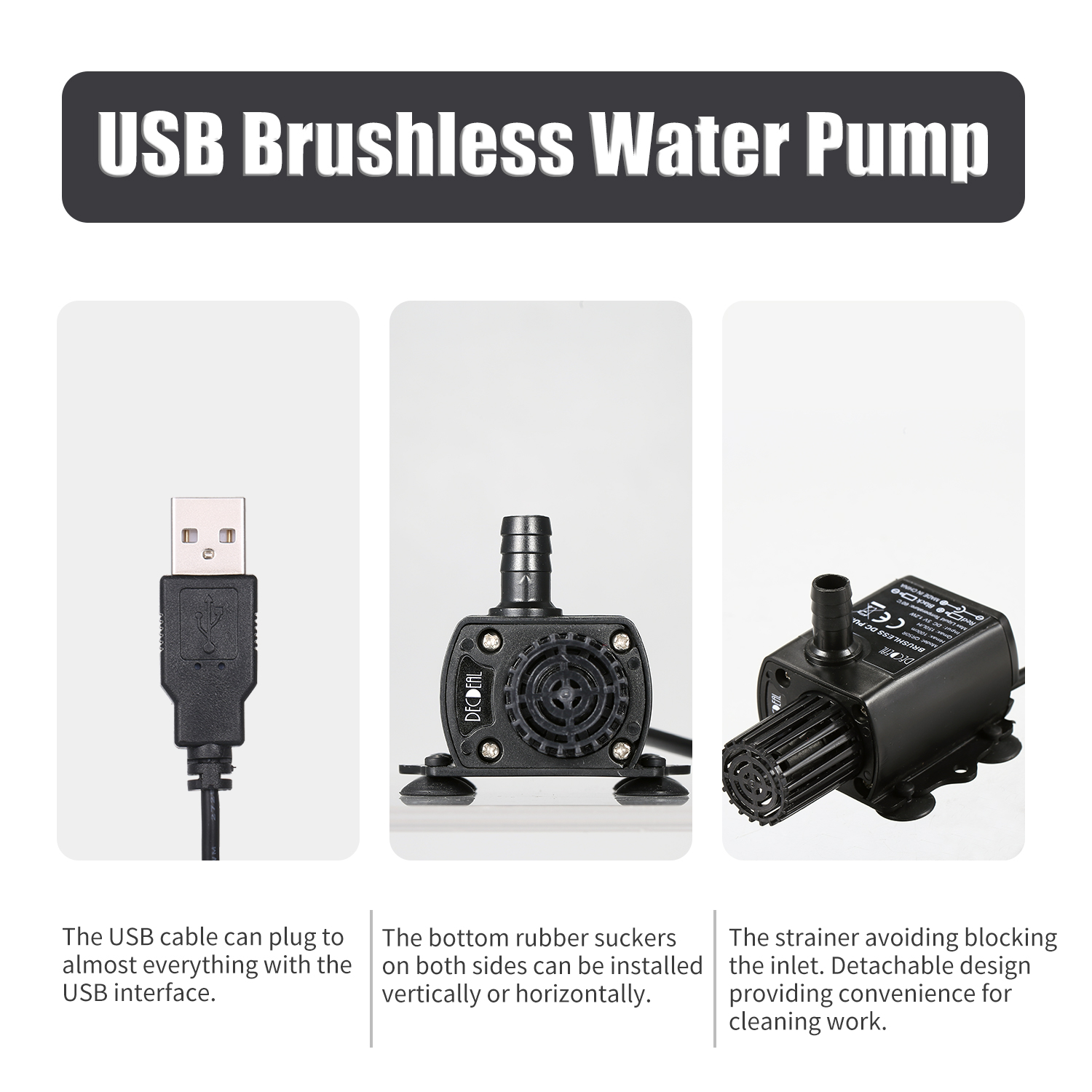 DECDEAL USB Water Pump with St - Water Pump Submersible Mini ulasan dan harga
