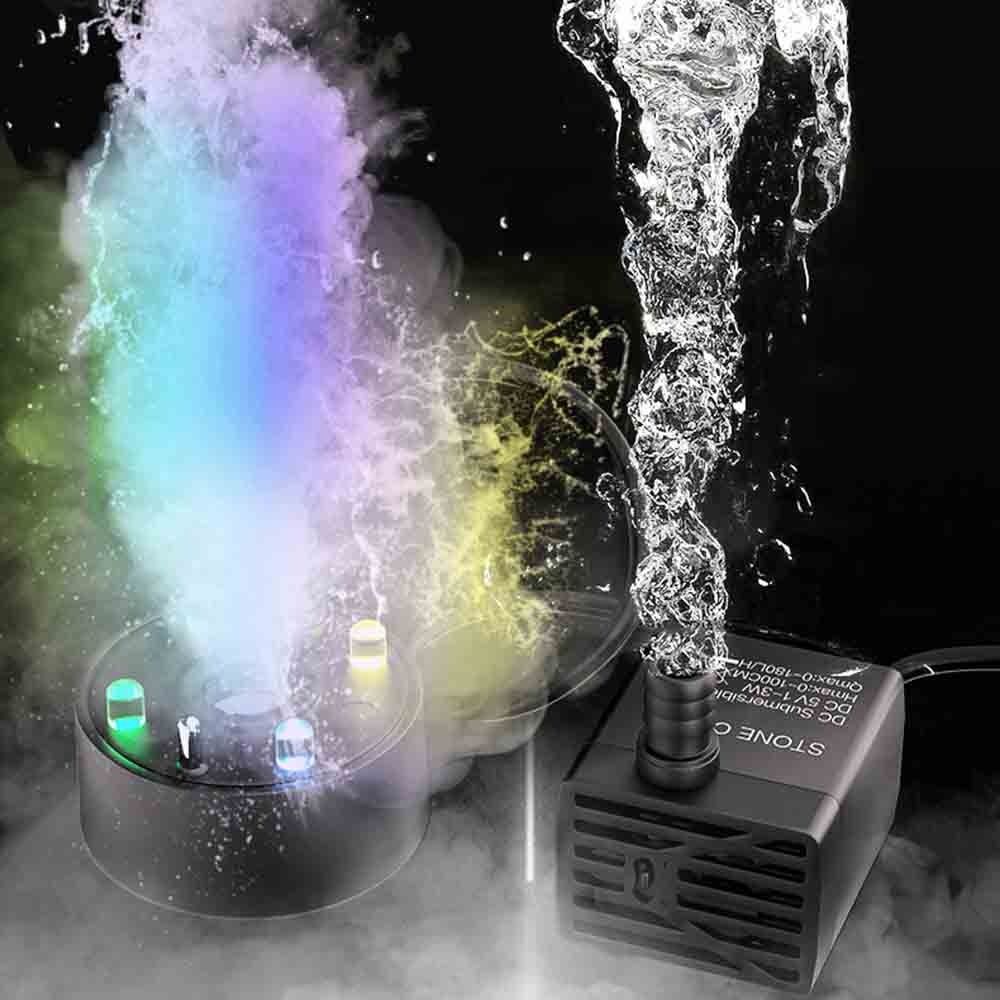 2-IN-1 Mist Maker Colorful LED - Water Pump Submersible Mini ulasan dan harga